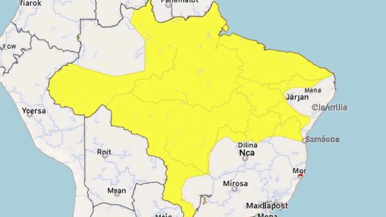 Alerta Amarelo do INMET: Fortes Chuvas e Ventos Atingem Norte, Nordeste e Centro-Oeste do Brasil